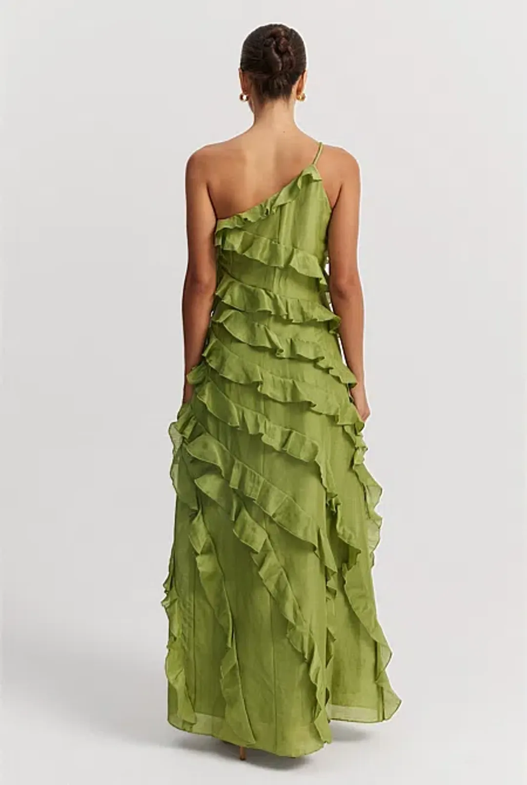 Country Road Cactus Ruffle Maxi Dress Green Size 6 for rent on The Volte - main image