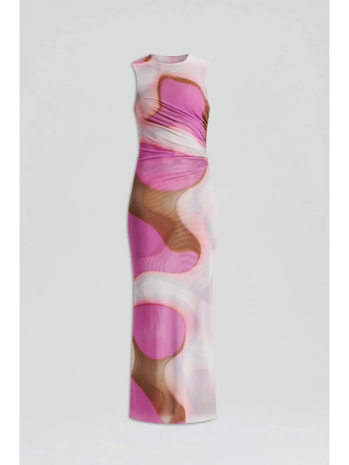 Scanlan Theodore Italian Watercolour Print Dress Pink Tan Size AU 10 - Image 5