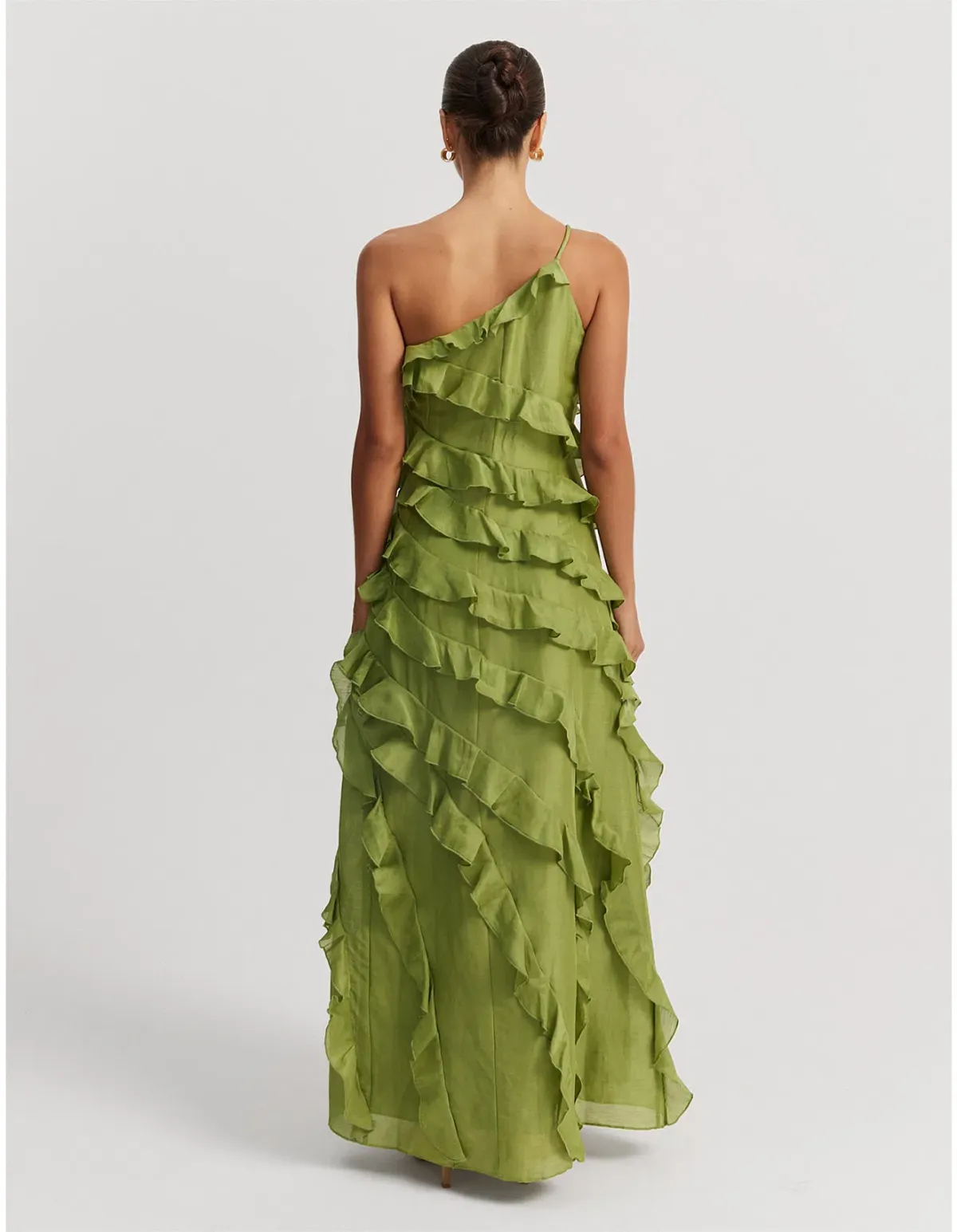 Country Road Cactus Ruffle Maxi Dress Green Size 4 - Image 5