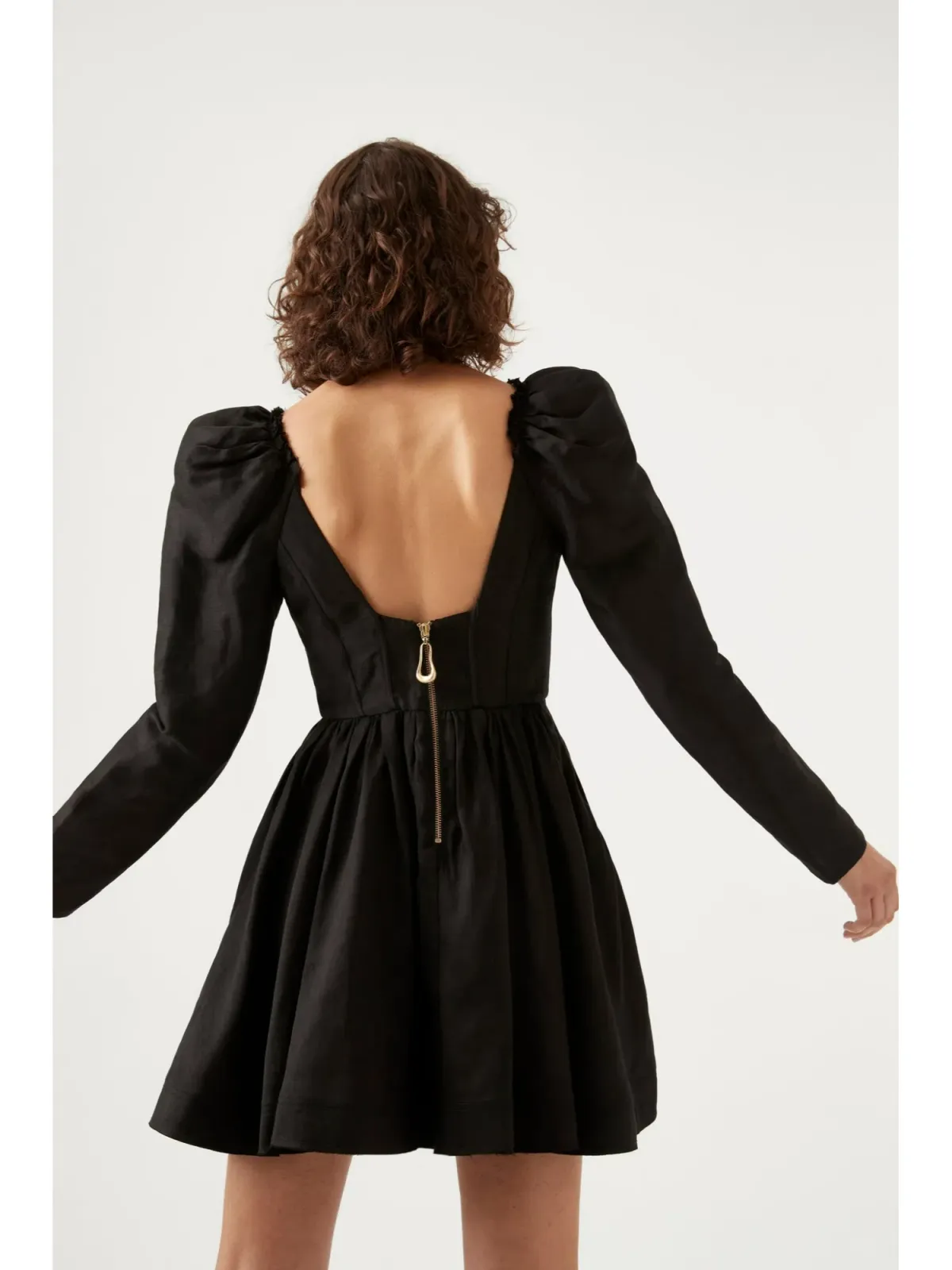 Aje Fleur Corset Long Sleeve Mini Dress in Black Size AU 8 - Image 4