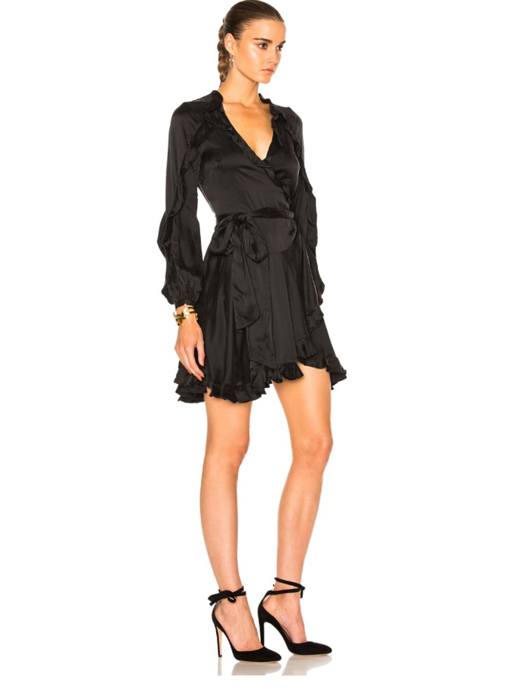 Zimmerman Winsome Flutter Robe Dress Black Size 0 / AU 8 for rent on The Volte - main image