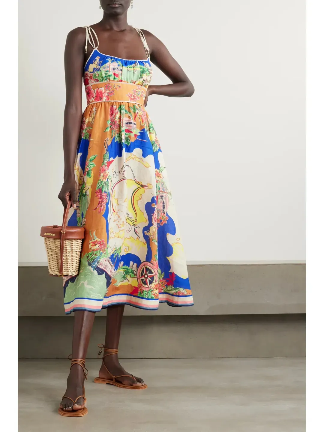 Zimmermann Alight Picnic Dress Nautical Map Size 2 / AU 12 for rent on The Volte - main image