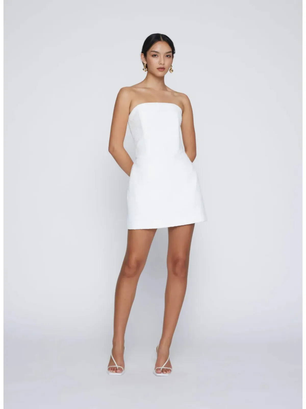 Anna Quan Boucle Paris Mini Dress in White Size AU 10 - Image 1