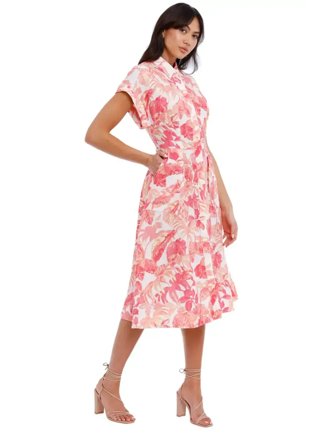 Rebecca Vallance Tropicale Midi Dress in Pink Size AU 6 for rent on The Volte - main image
