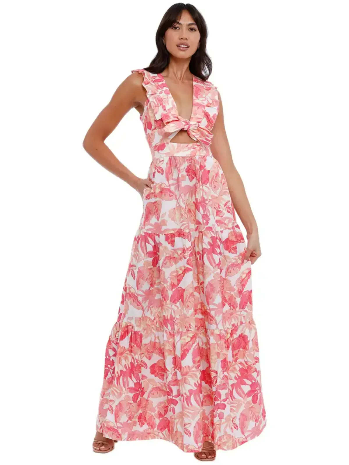 Rebecca Vallance Tropicale Maxi Dress in Pink Size AU 14 - Image 3