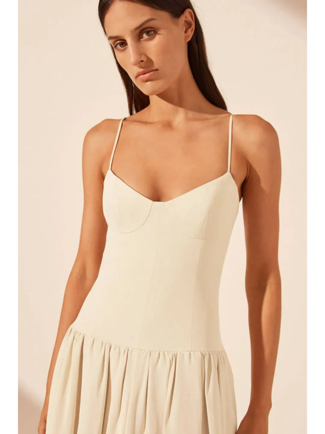 Shona Joy Vento Dress in Bone Size AU 6 for rent on The Volte - main image