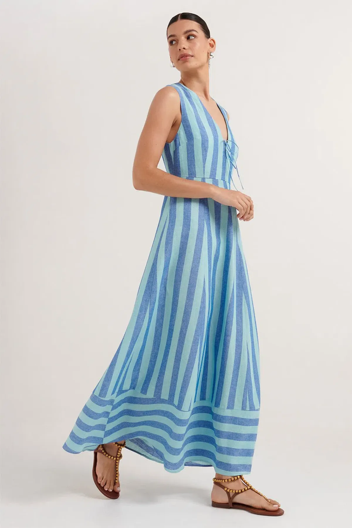 Steele Rumi Dress Lagoon Stripe Size 10  - Image 2