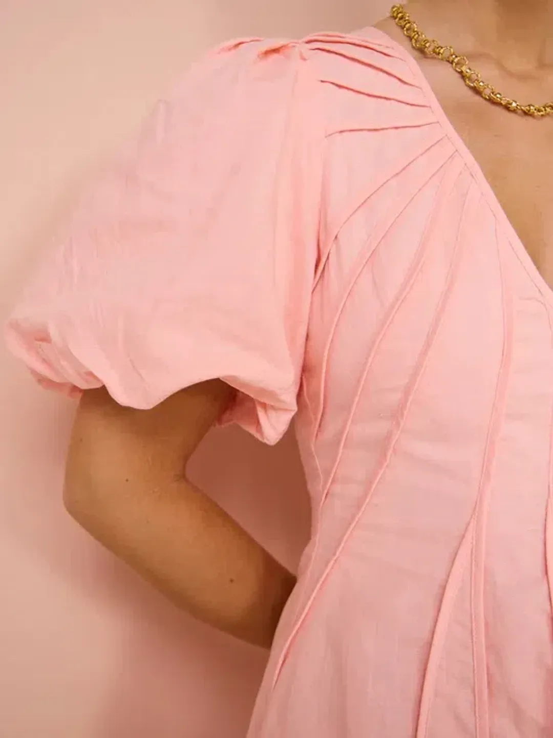 By Nicola Sea Loving Short Sleeve Mini Dress Rockmelon Pink Size 6 for rent on The Volte - main image