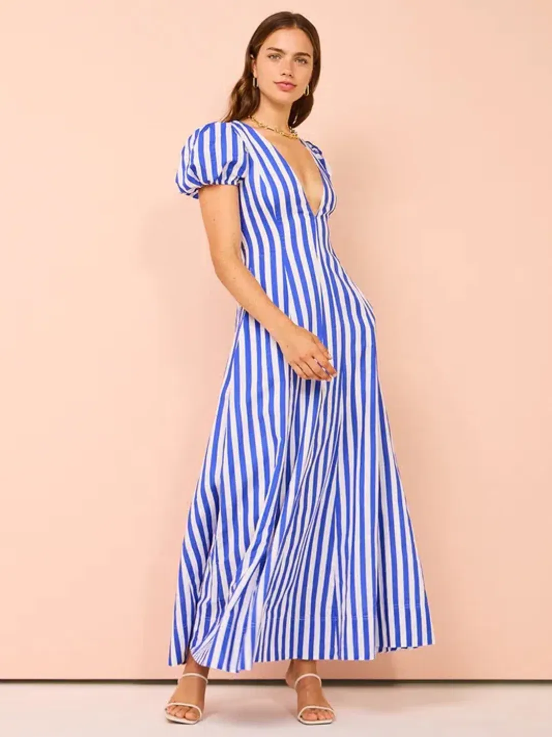 By Nicola Short Sleeve Wavy Maxi Stripe Size 8 for rent on The Volte - main image