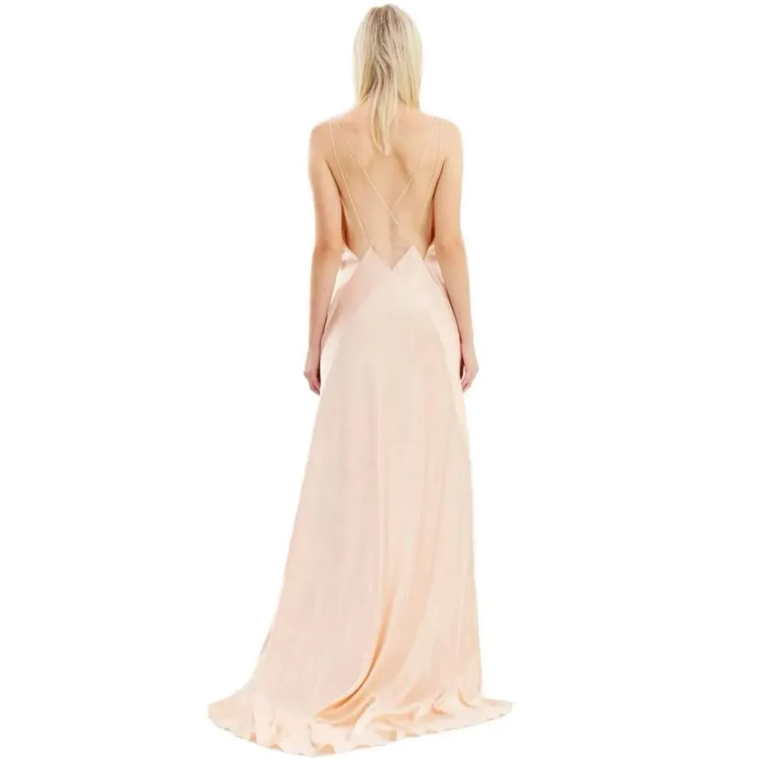 Michael Lo Sordo Alexandra Silk Dress Pink Champagne Size 8  for rent on The Volte - main image