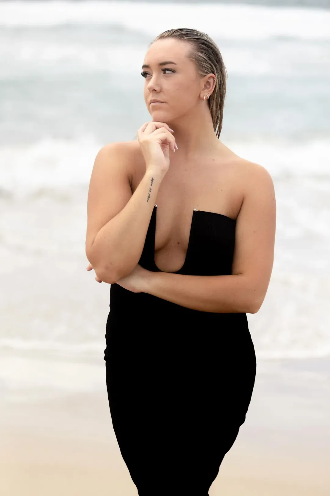 Christopher Esber U Neckline Orbit Dress Black Size S/AU 8 for rent on The Volte - main image