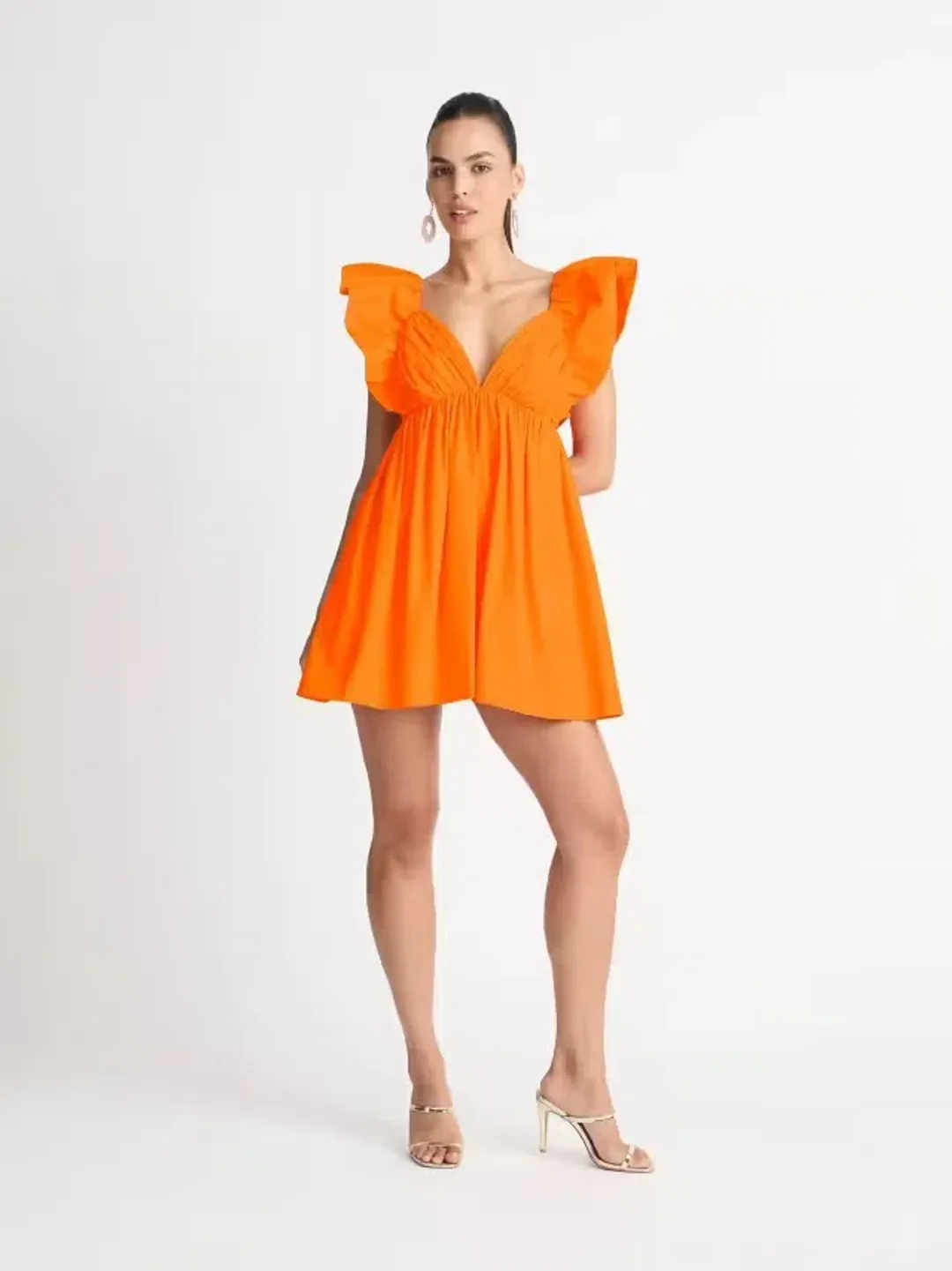 Sheike Bermuda Mini Dress in Orange Size 16 for rent on The Volte - main image