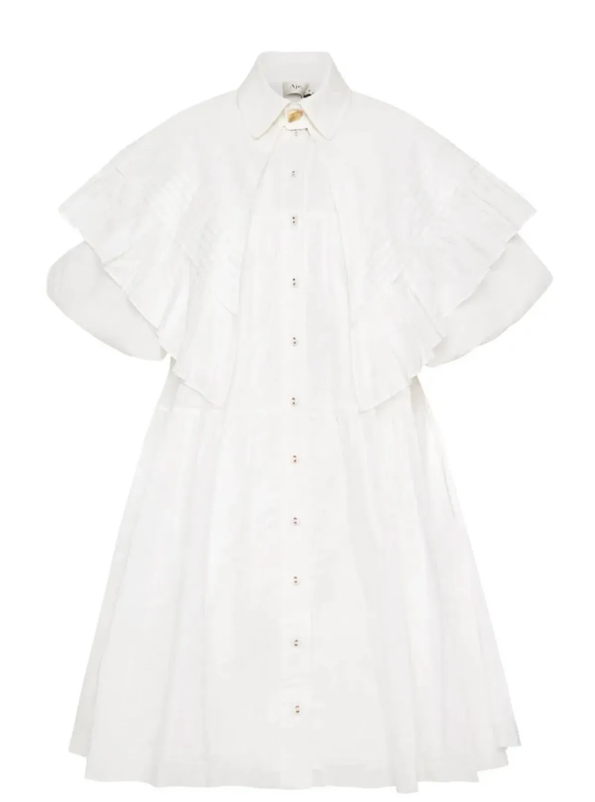 Aje Pablo Bib Smock Mini Dress in Ivory Size 6 - Image 2