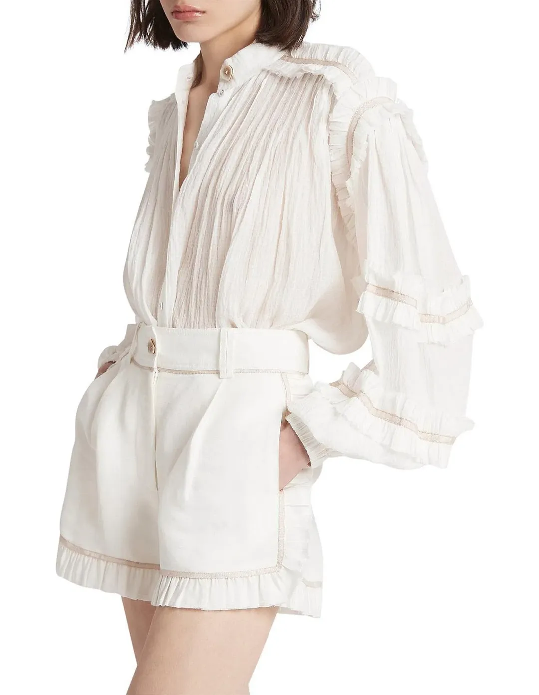 Aje Harvest Blouse White Size 8 for rent on The Volte - main image