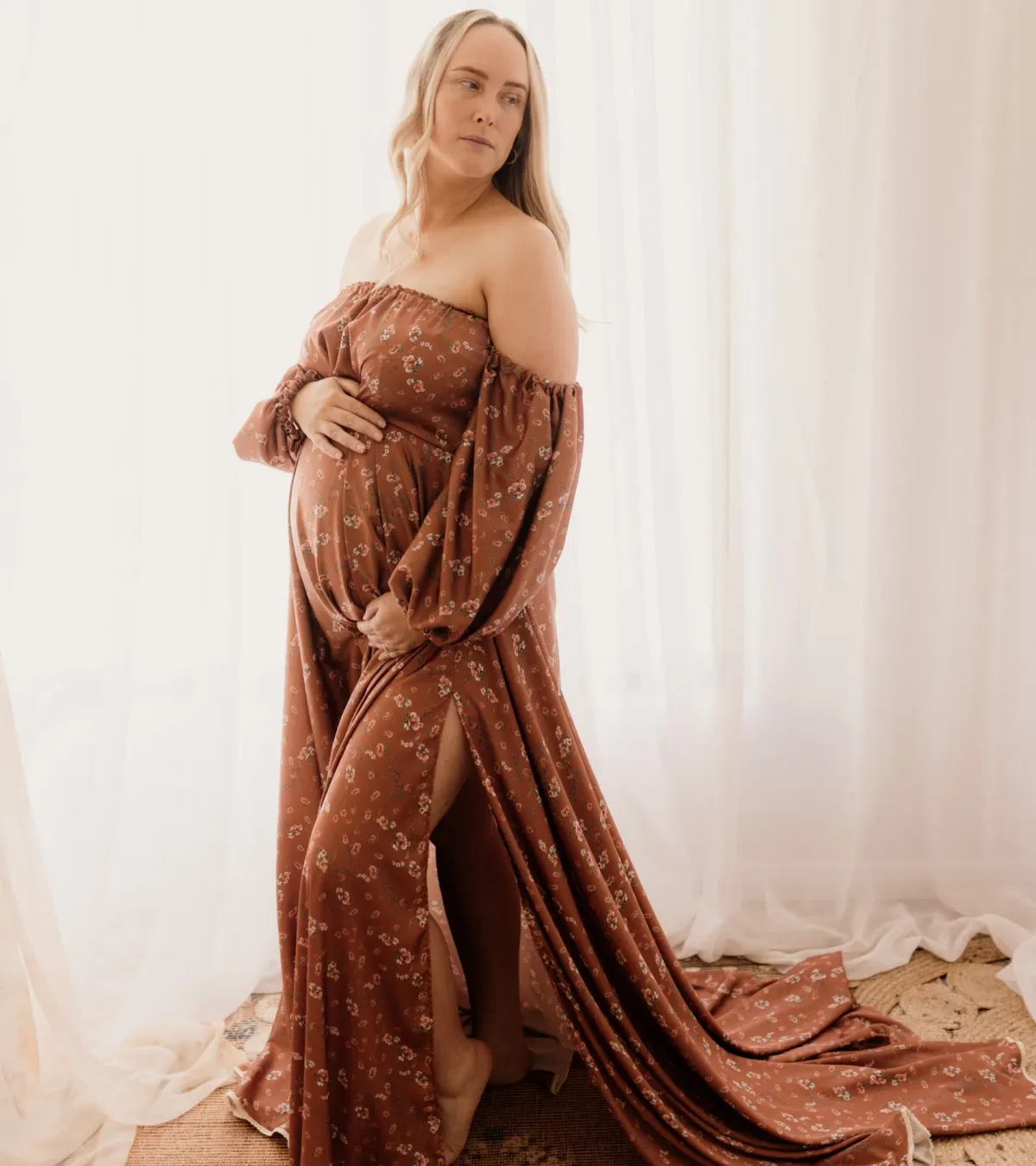 We Are Reclamation Autumn Meadow Satin Gown Floral One Size - Image 1