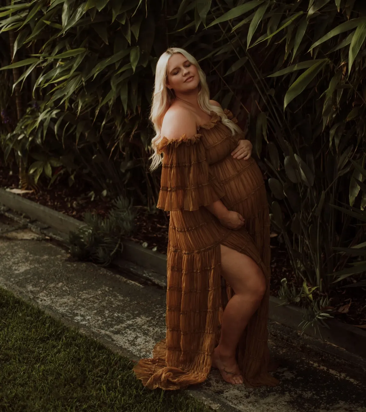 We Are Reclamation Chiffon Delight Gown in Caramel Size 16 - Image 3