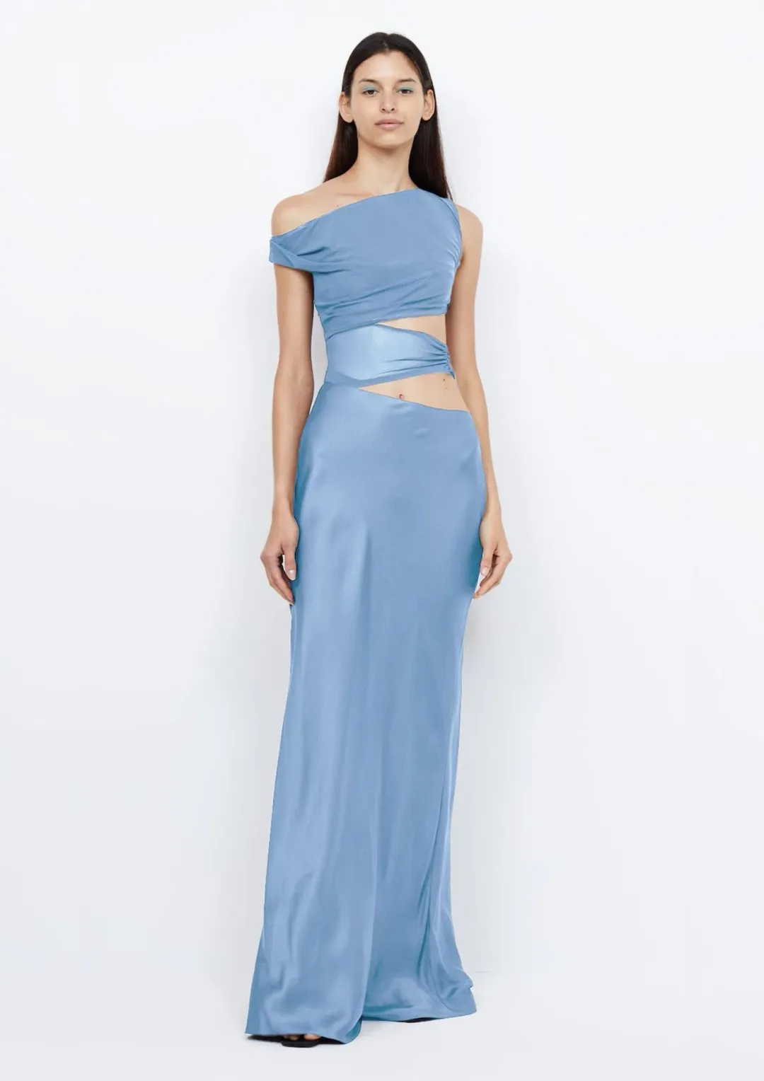 Bec & Bridge Whorl Asymmetrical Maxi Dress in Meridian Blue Size AU 12 for rent on The Volte - main image
