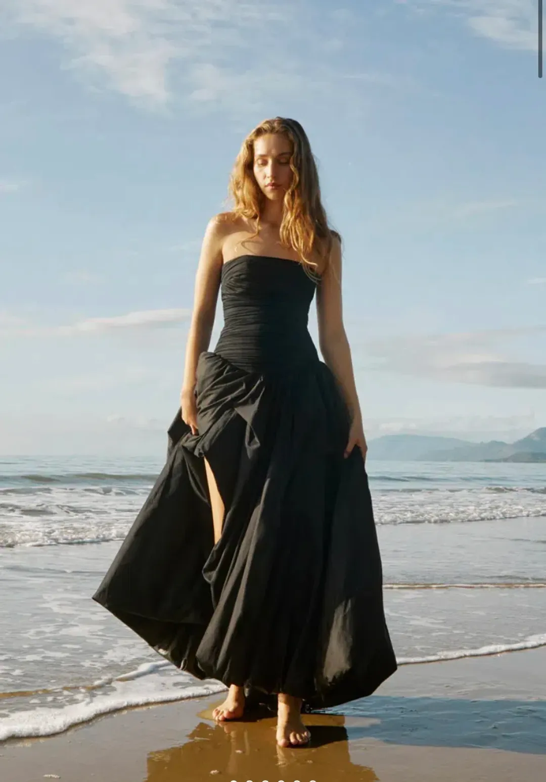 Aje Violette Bubble Hem Maxi Dress Black Size 10  for rent on The Volte - main image