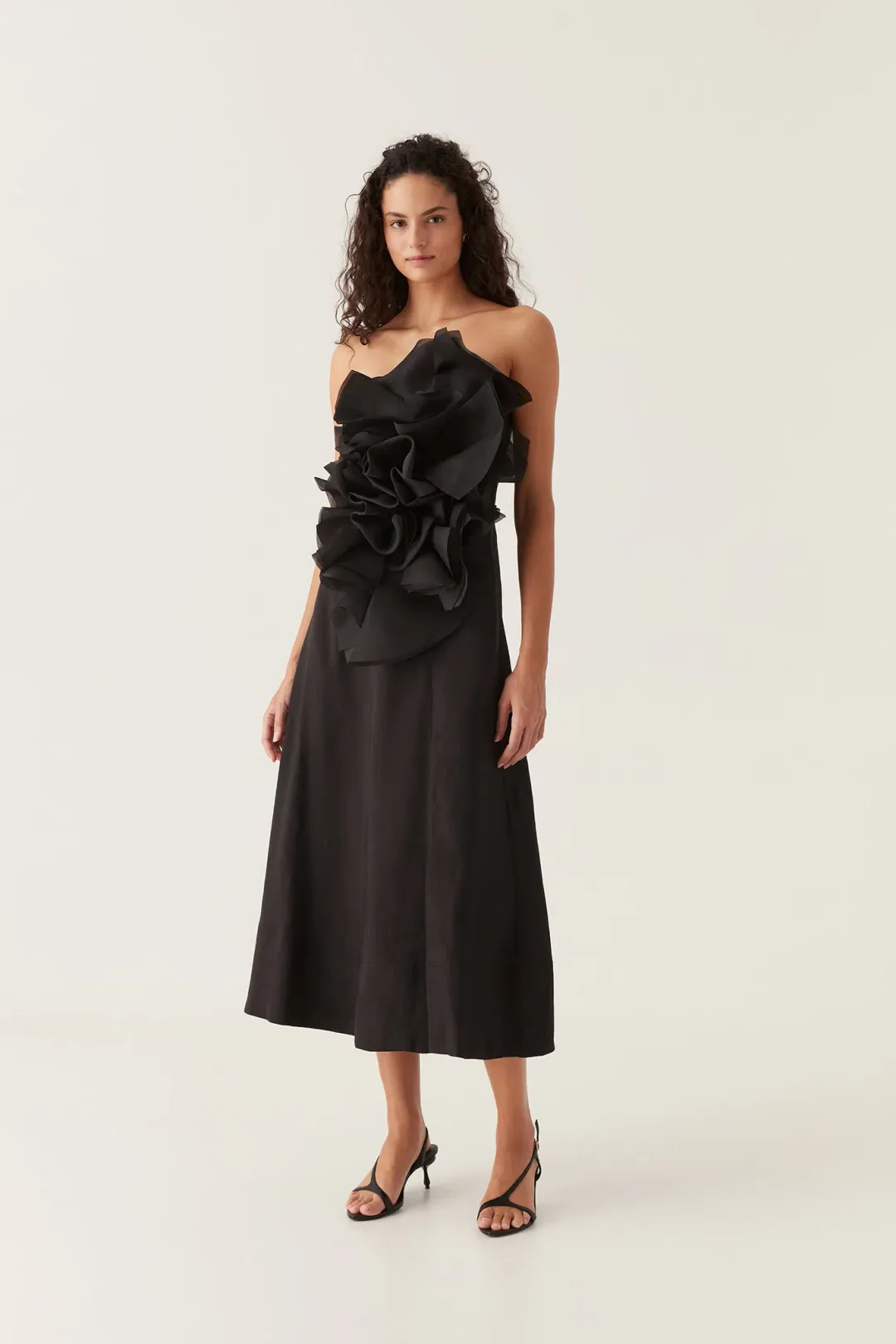 Aje Energy Midi Dress Black Size 14 for rent on The Volte - main image