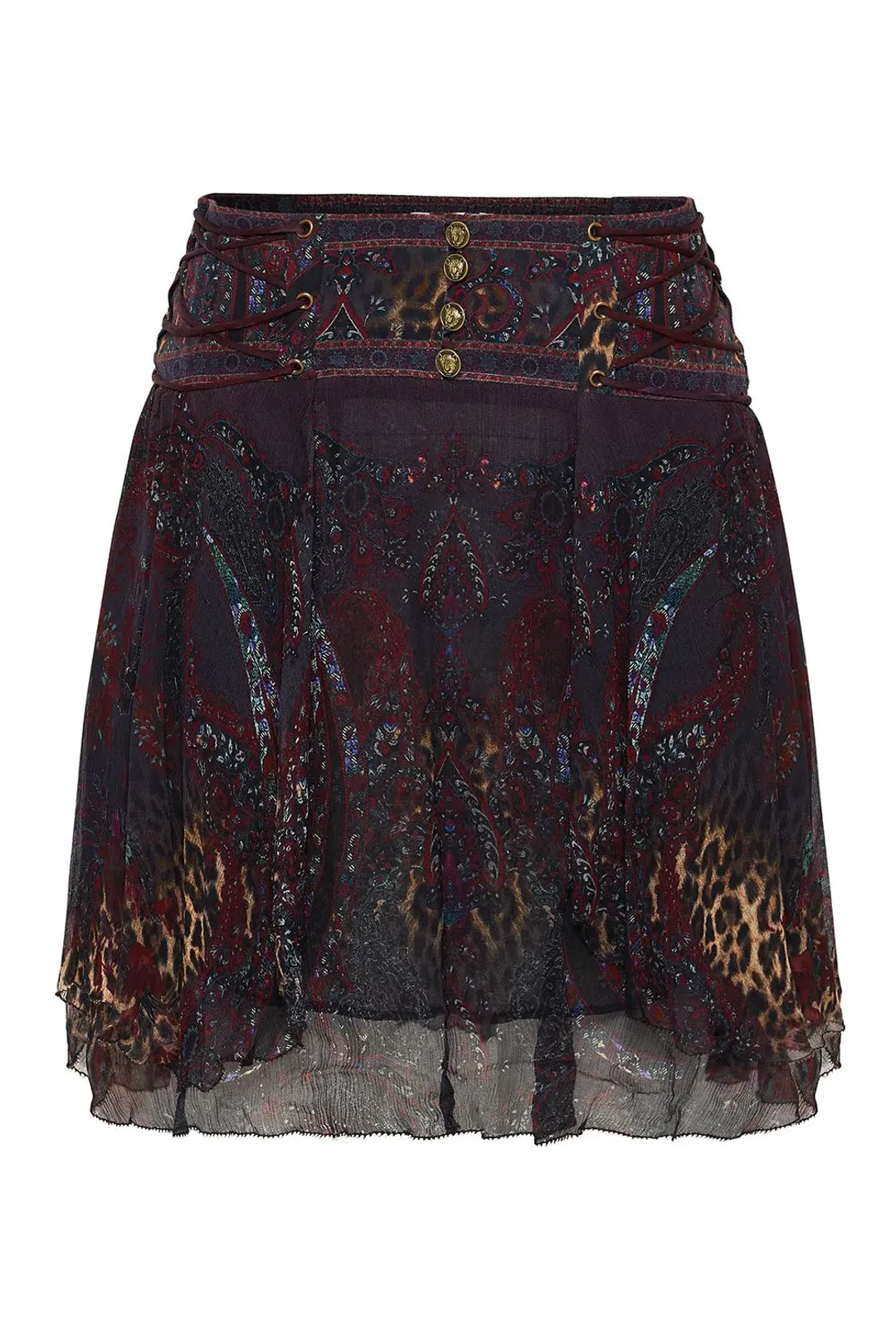 Camilla Layered Shaped Yoke Mini Skirt Print Size S/AU 8  for rent on The Volte - main image