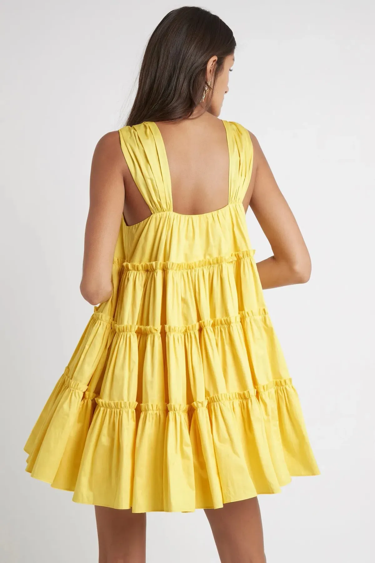 Aje Solstice Tiered Mini Dress Yellow Size 8 - Image 3
