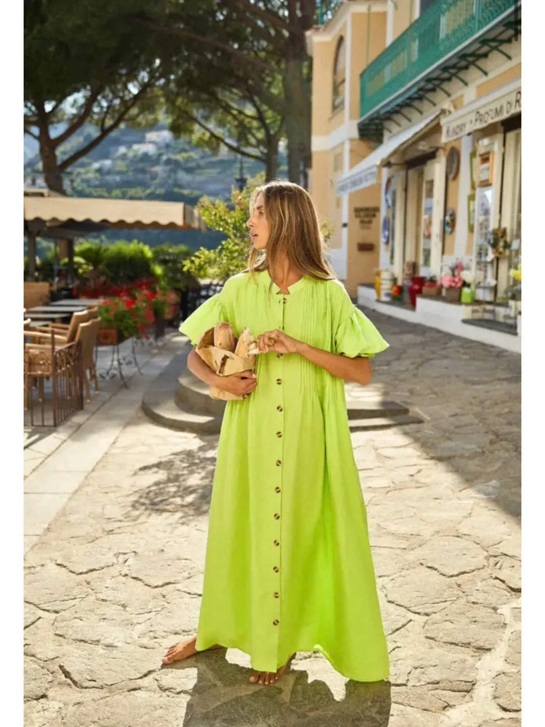 La Boheme Poppy Dress Wild Lime One Size for rent on The Volte - main image