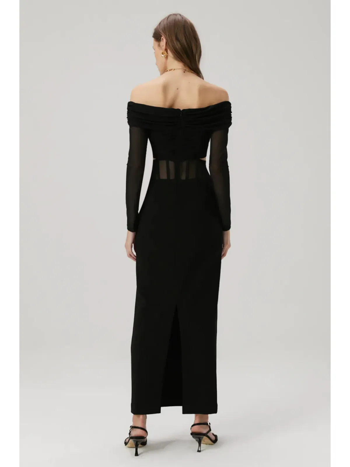 Misha Marceline Bonded Crepe Gown in Black Size S / AU 8 - Image 2