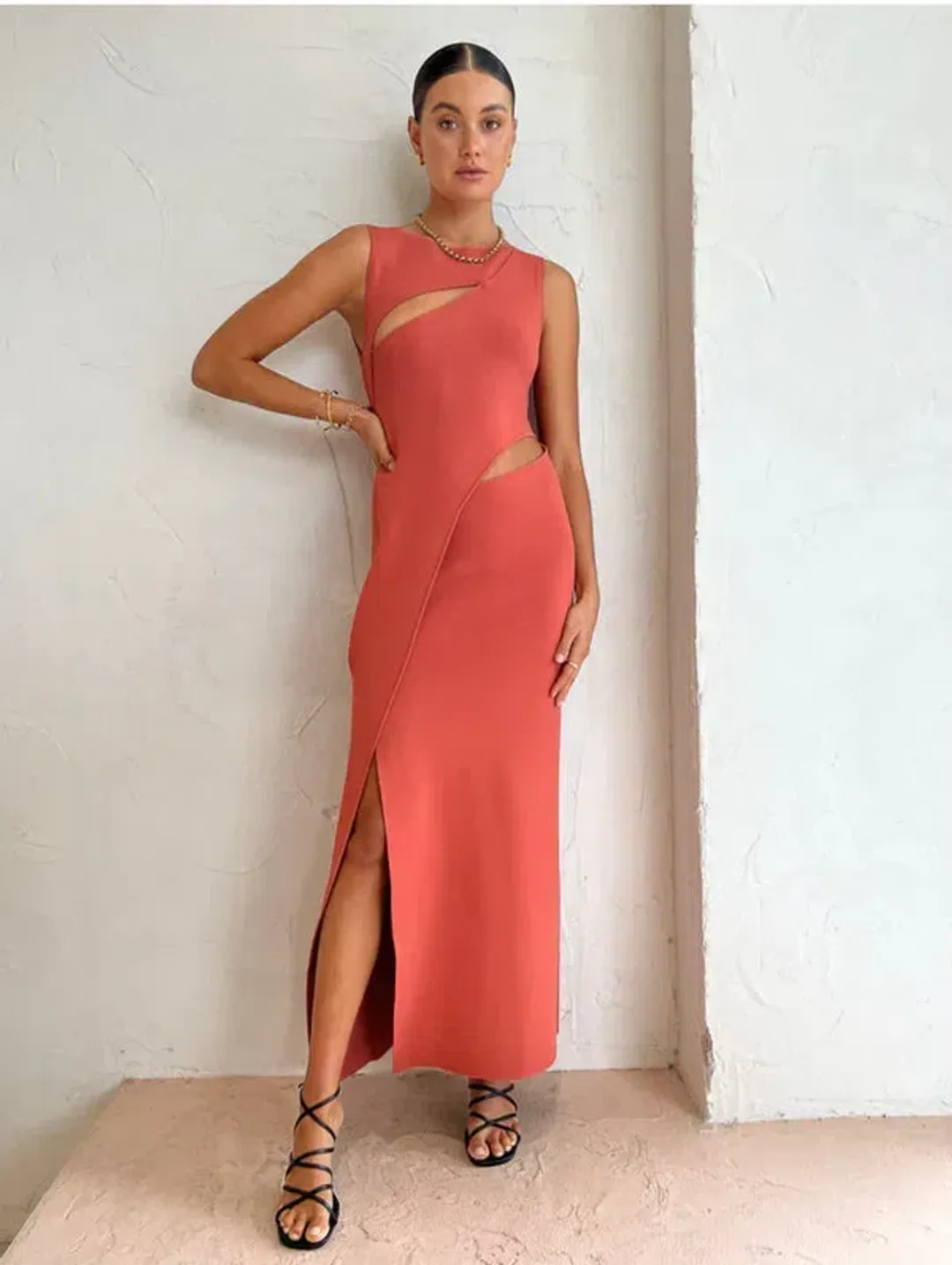 Sir the Label Nadja Cut Out Dress in Coral Size 0 / AU 6 for rent on The Volte - main image