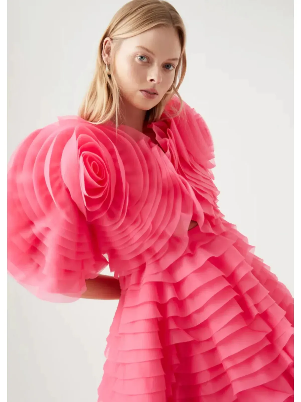 Aje Armour Ruffle Mini Dress Pink Size AU 14 - Image 2