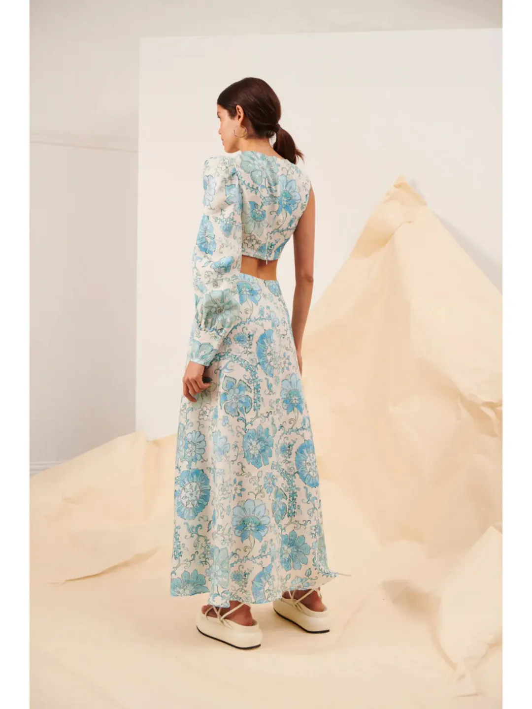 Kate Ford Nemea Opened Gown Floral Print Size AU 4 for rent on The Volte - main image