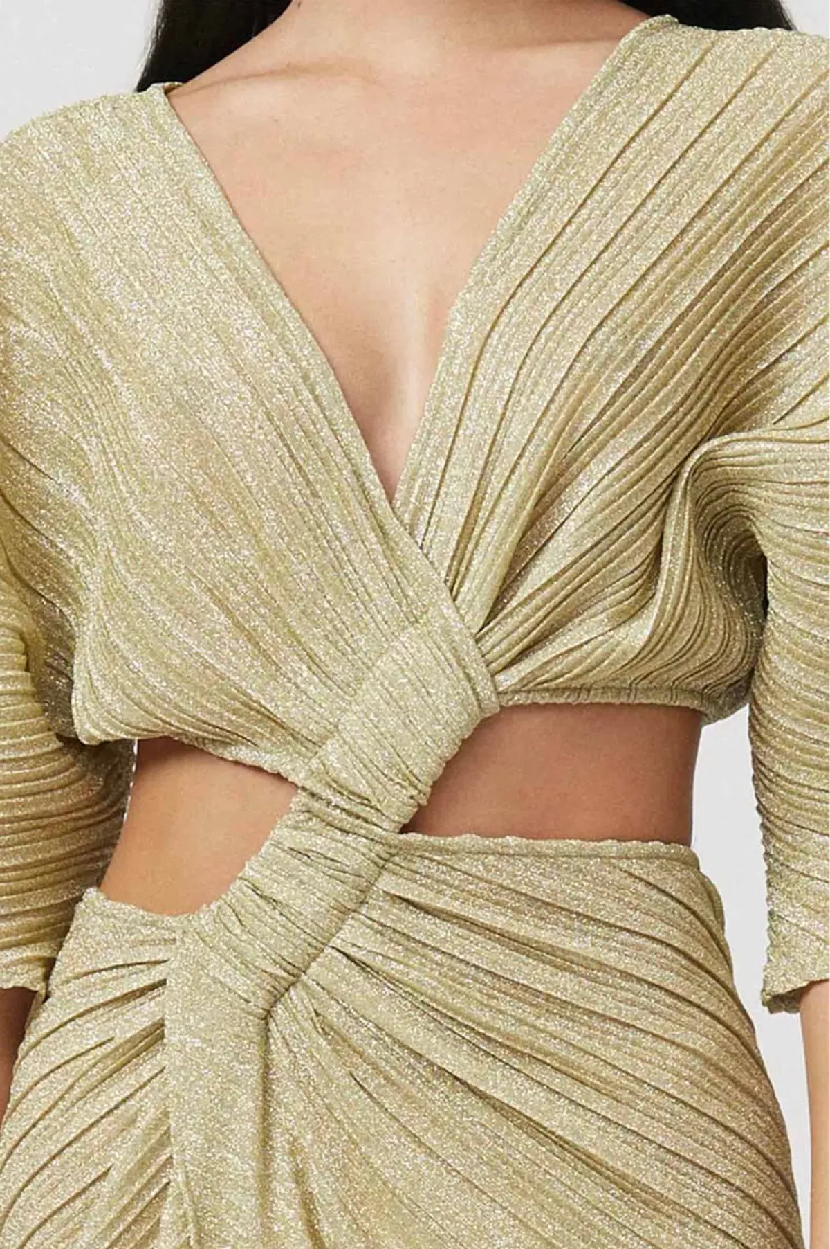 Suboo Stevie Cross Over Midi Dress Gold Size S / AU 8 - Image 2