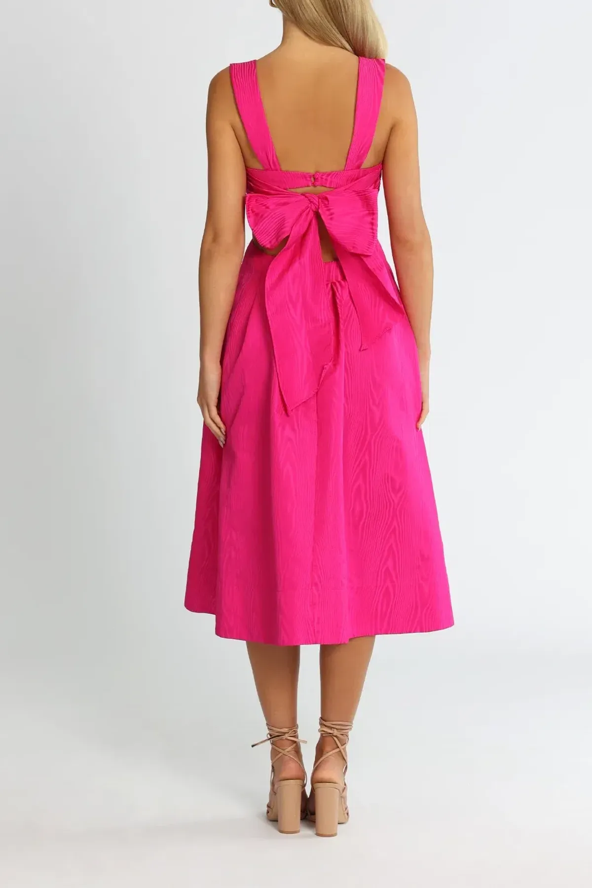 Rebecca Vallance Frenchy Cut Out Midi Dress in Pink Size 6 - Image 3