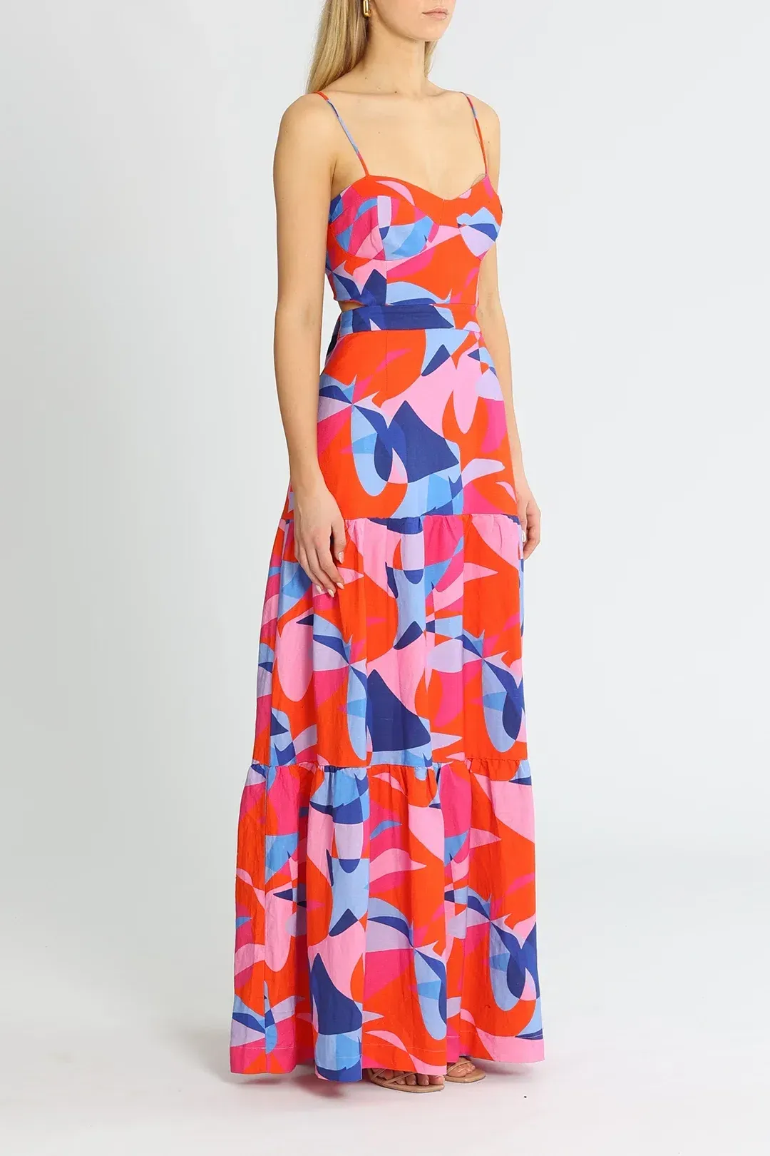 Rebecca Vallance Iggy Cut Out Maxi Dress Print Size 12 for rent on The Volte - main image