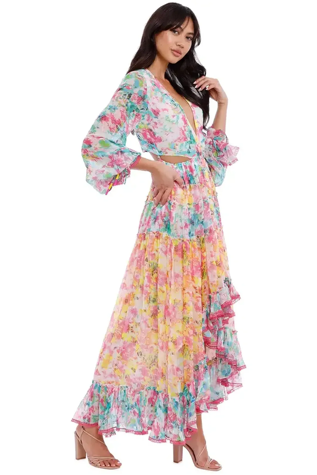 Rococo Sand Nesh Dress in Floral Size 8 for rent on The Volte - main image