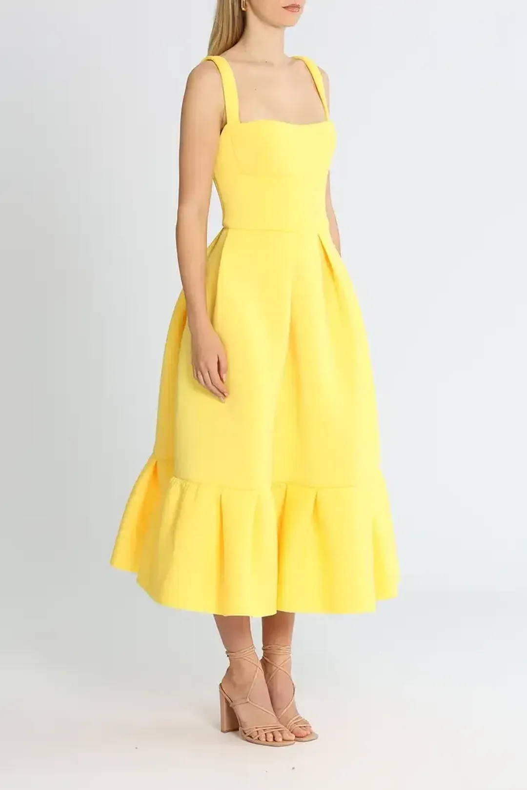 Rachel Gilbert Cora Midi Dress in Yellow Size 10 for rent on The Volte - main image
