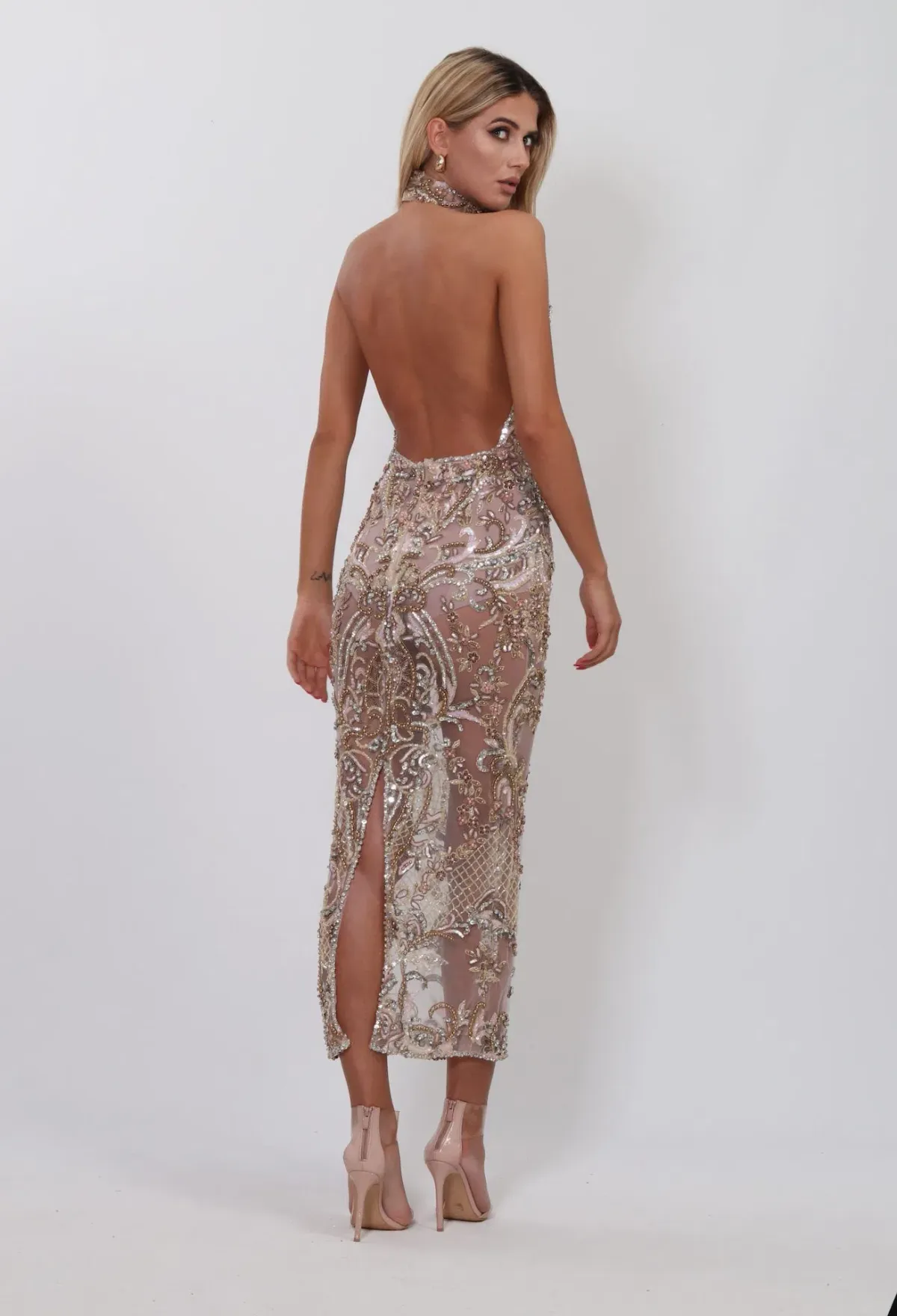 Albina Dyla Maxi Sleeveless Dress Beaded Size 36 / AU 8 - Image 2