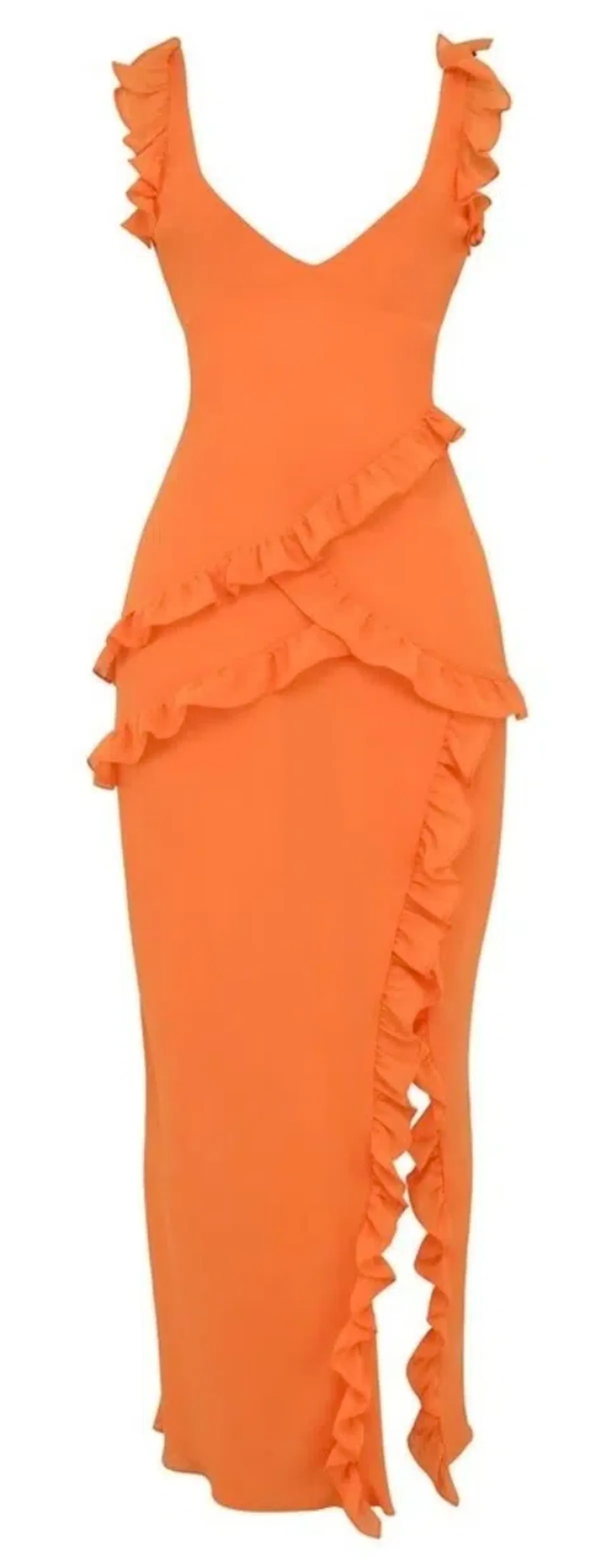 House of CB Pixie Ruffle Maxi Dress in Flame Orange Size XS / AU 6 - 8 - Image 5