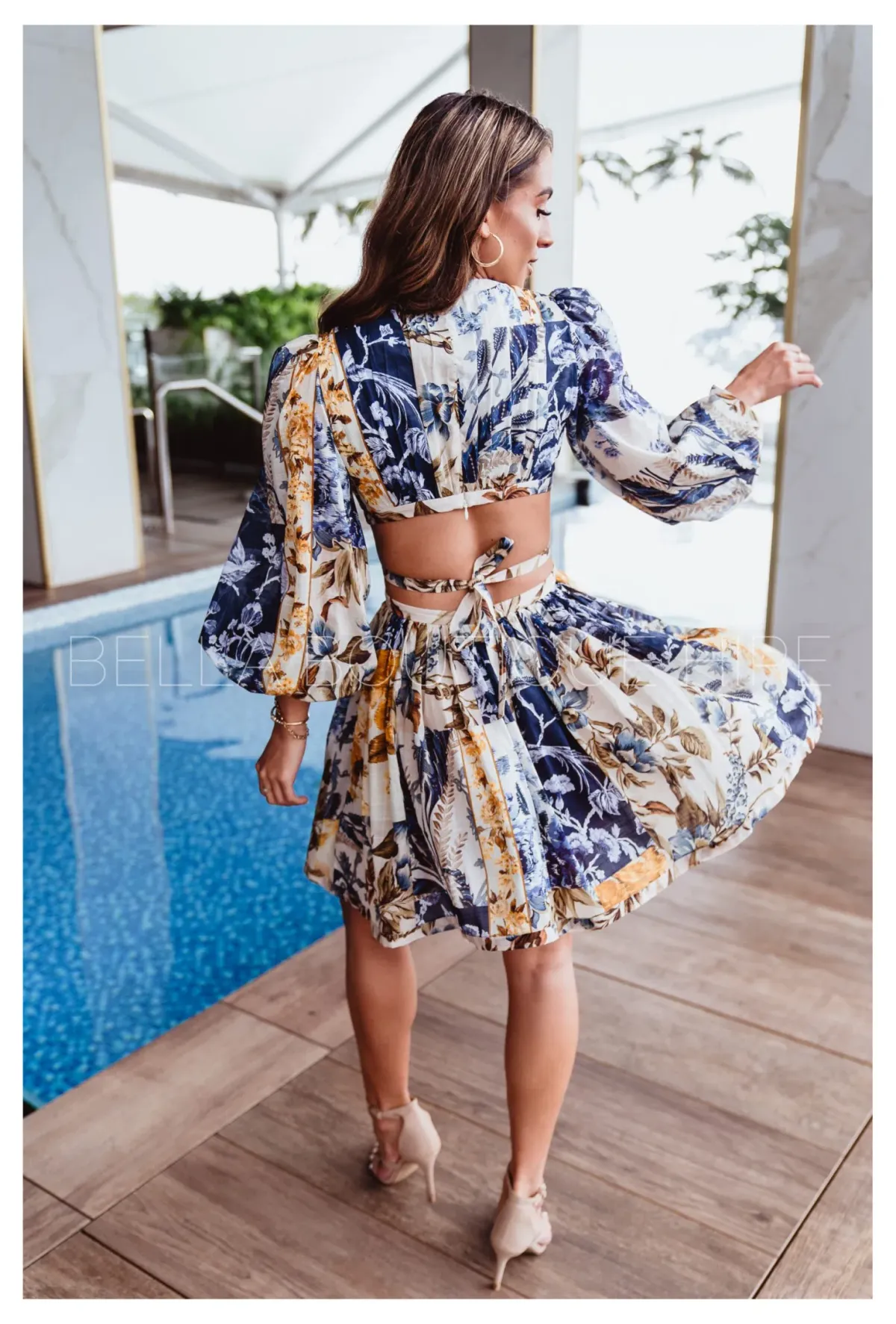 Zimmermann Aliane Cut Out Mini in Patchwork Floral Size 1 / Au 10 - Image 4