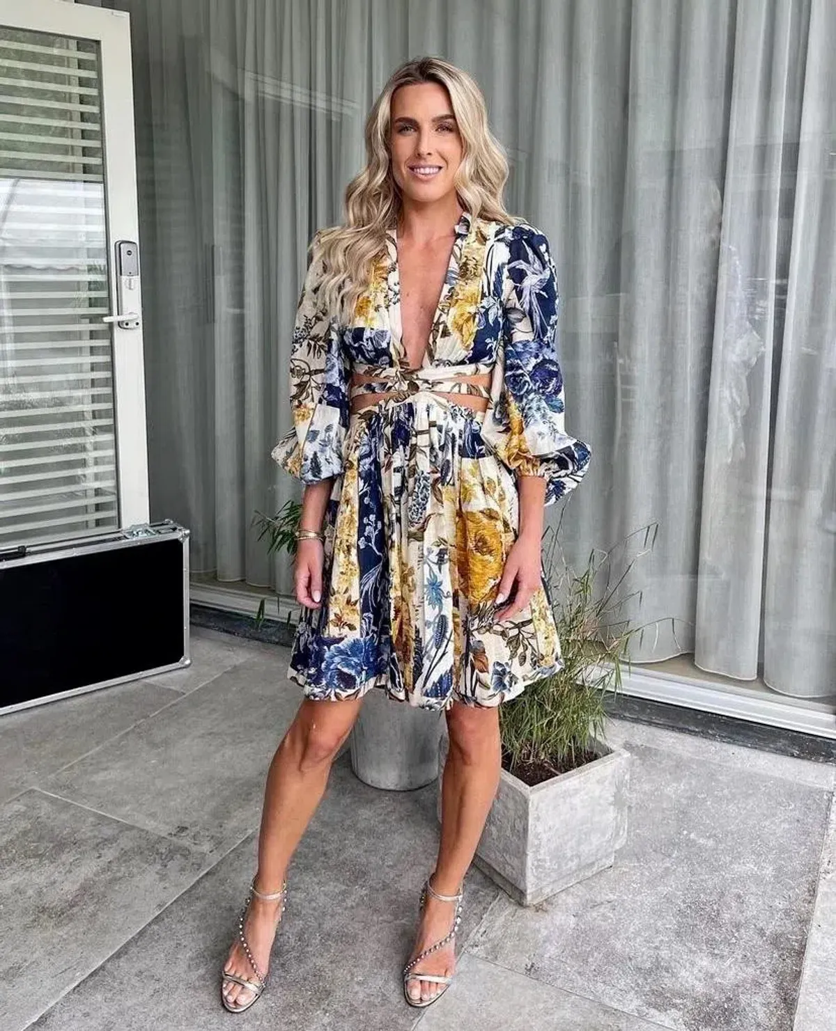 Zimmermann Aliane Cut Out Mini in Patchwork Floral Size 1 / Au 10 - Image 1