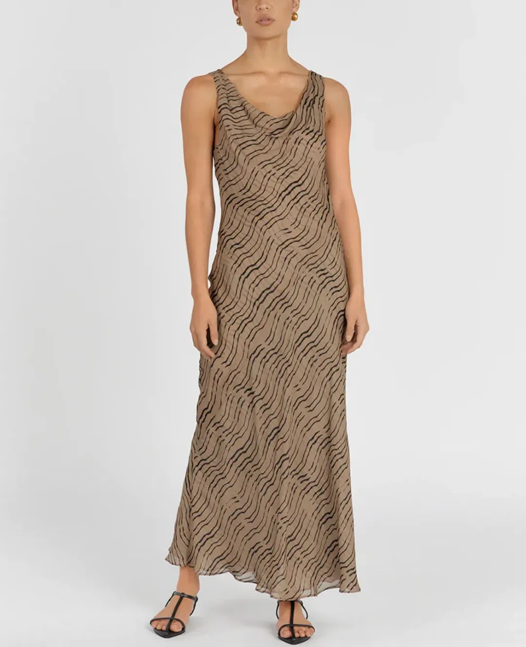 DISSH Clair Choc Cowl Neck Dress Print Size 12 for rent on The Volte - main image