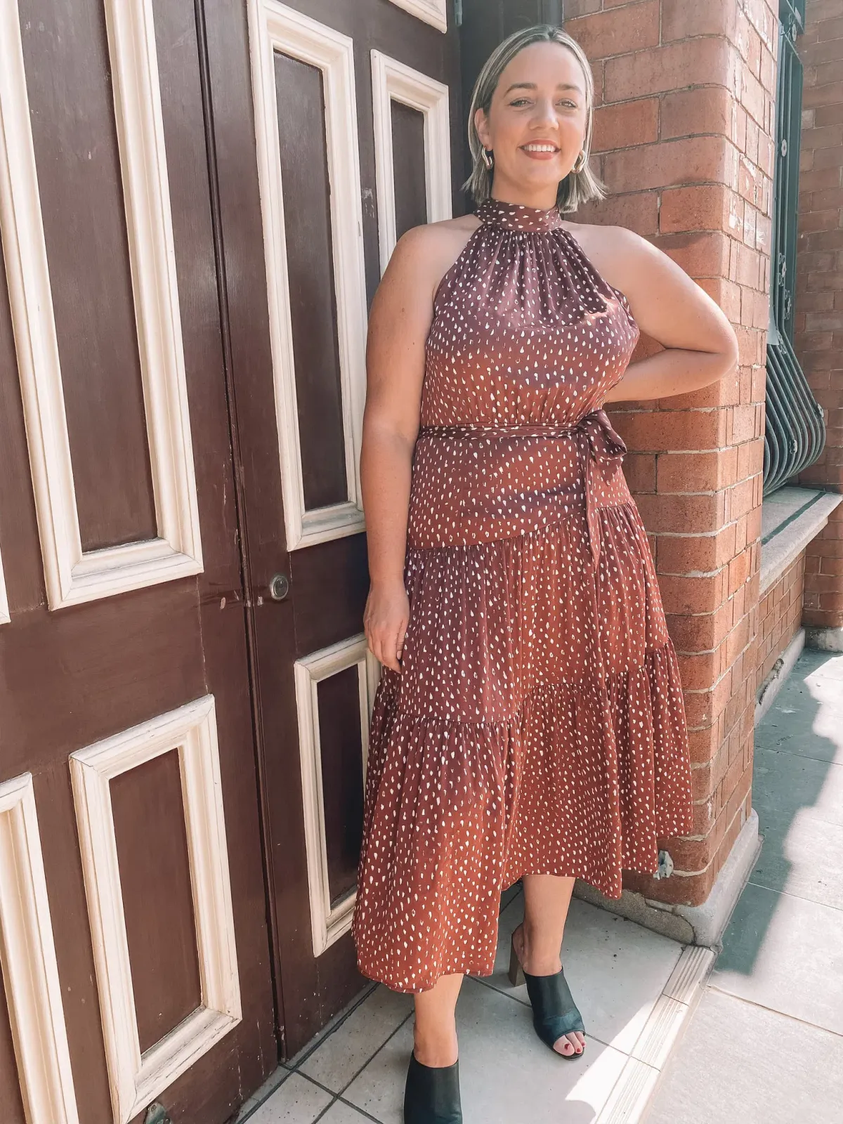 Sheike Vivianne Maxi Dress Burgundy Print Size 16 - Image 4