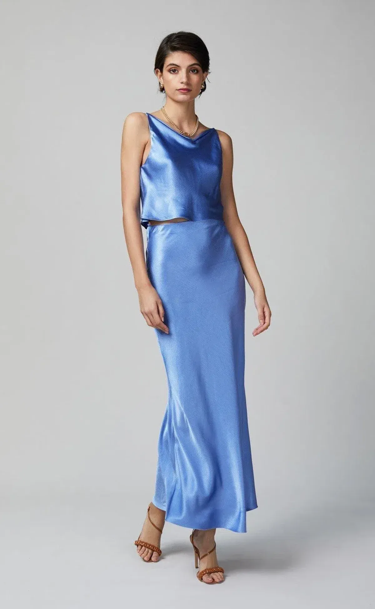 Bec & Bridge Delphine Top & Skirt Set in Cornflower Blue Size 8 - Image 1