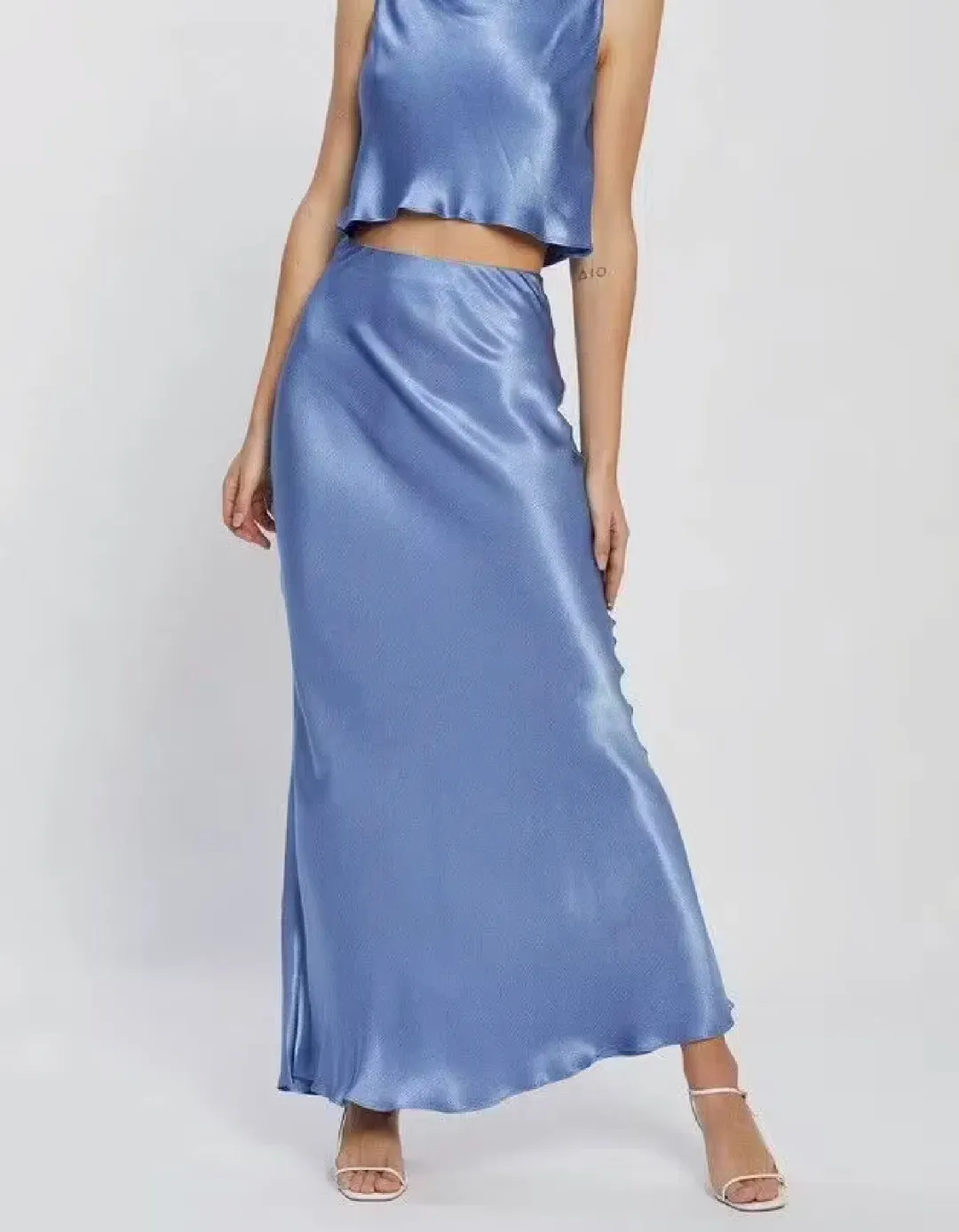 Bec & Bridge Delphine Top & Skirt Set in Cornflower Blue Size 8 for rent on The Volte - main image