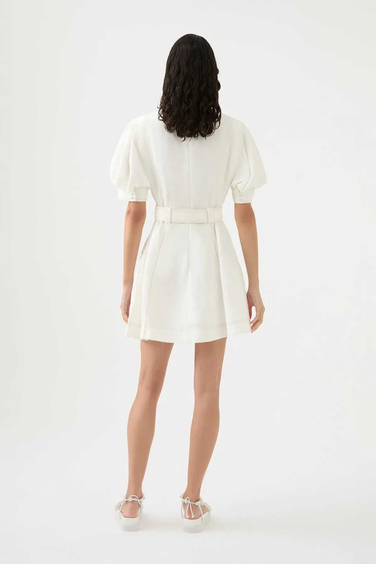 Aje Beacon Structured Mini Dress Ivory Size 8  - Image 3