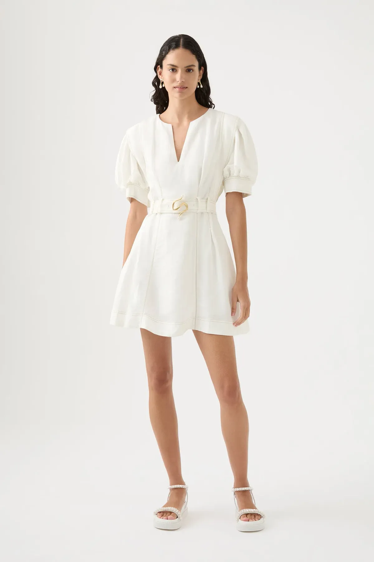 Aje Beacon Structured Mini Dress Ivory Size 8  - Image 1