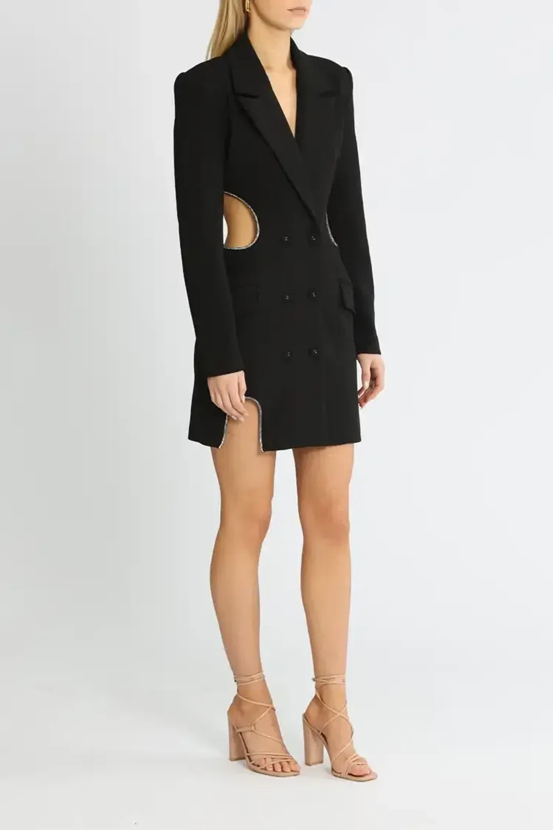 MISHA Fay Bonded Crepe Dress Black Size 8/S for rent on The Volte - main image
