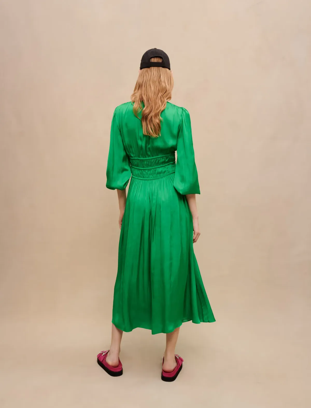 Maje Riannette Dress Midi Green Size 34 / AU 6 - Image 3