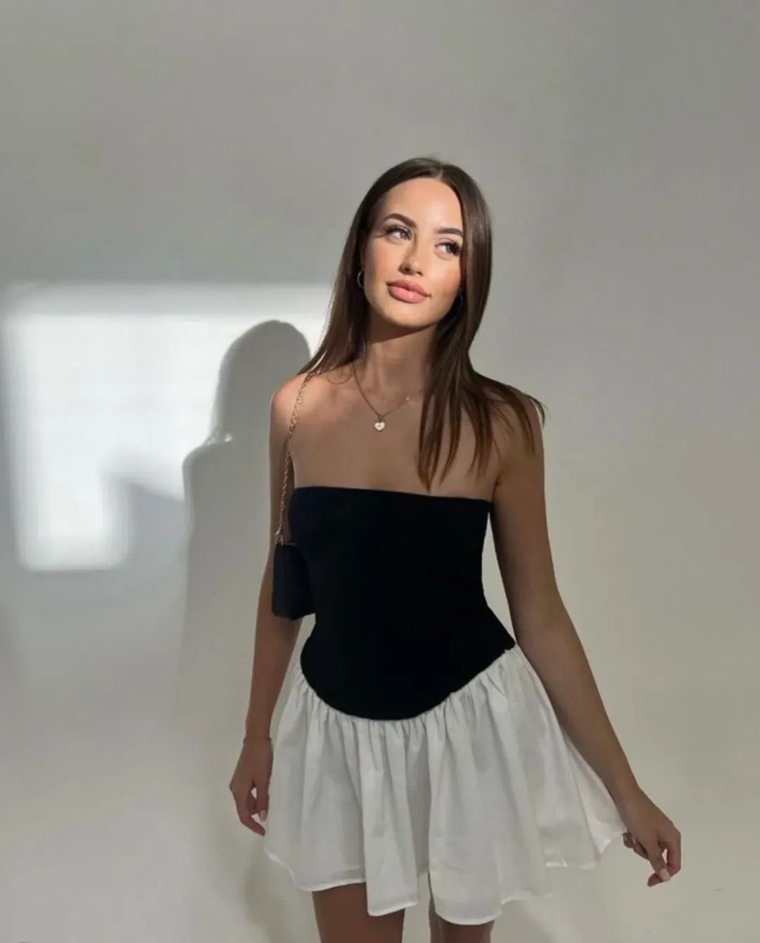 Arcina Ori Celine Mini Dress Black/Cream Size AU 8 for rent on The Volte - main image