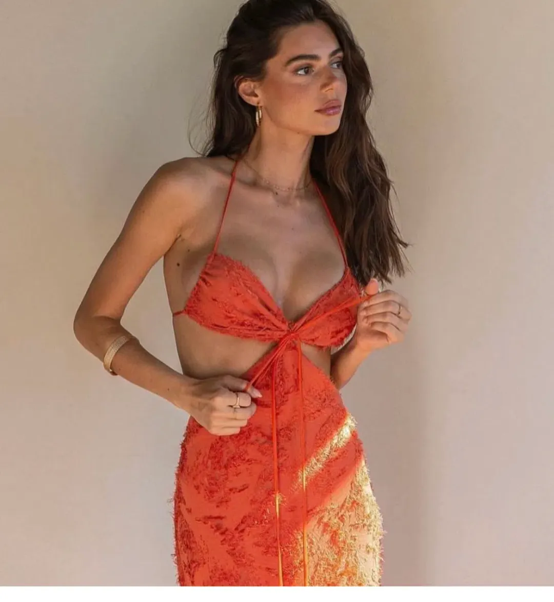 Arcina Ori Kara Dress Burnt Orange Size Small / AU 8 for rent on The Volte - main image