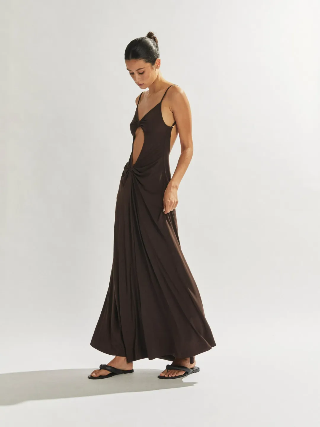 One Mile Sammy Maxi Dress in Brown Size AU 8 for rent on The Volte - main image